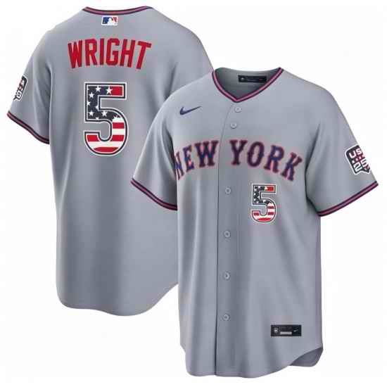 Men New York Mets David Wright #5 Fourth of July 2026 Stitched MLB jerseys