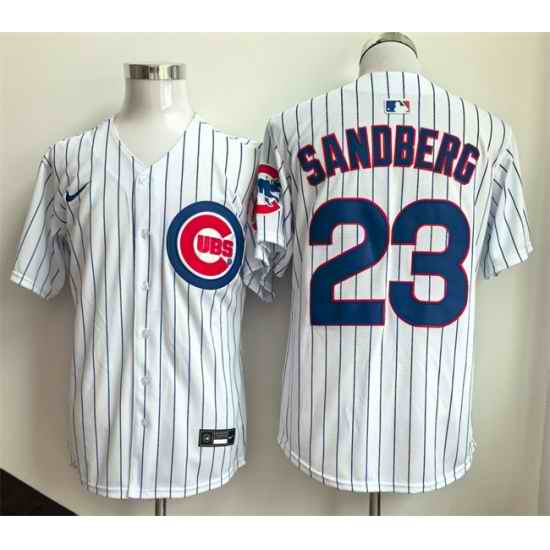 Men Chicago Cubs 23 Ryne Sandberg White Limited Stitched Baseball Jersey