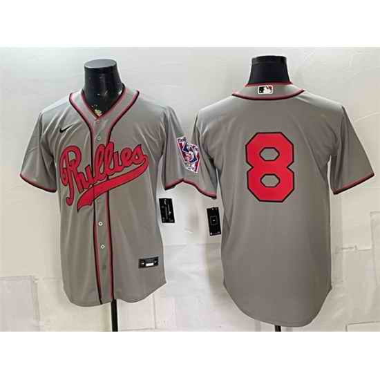 Men Philadelphia Phillies  8 Nick Castellanos Gray 2026 Field of Dreams Stadium Stitched Baseball Jersey