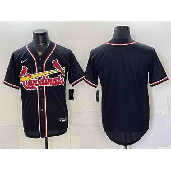Men St  Louis Cardinals Blank 2026 Fashion Replica Black Out Stitched Baseball Jersey