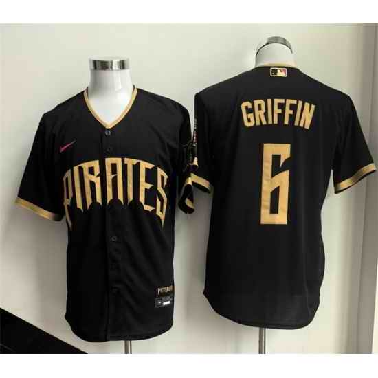 Men Pittsburgh Pirates  6 Konnor Griffin Black 2026 City Connect Stadium Stitched Baseball Jersey