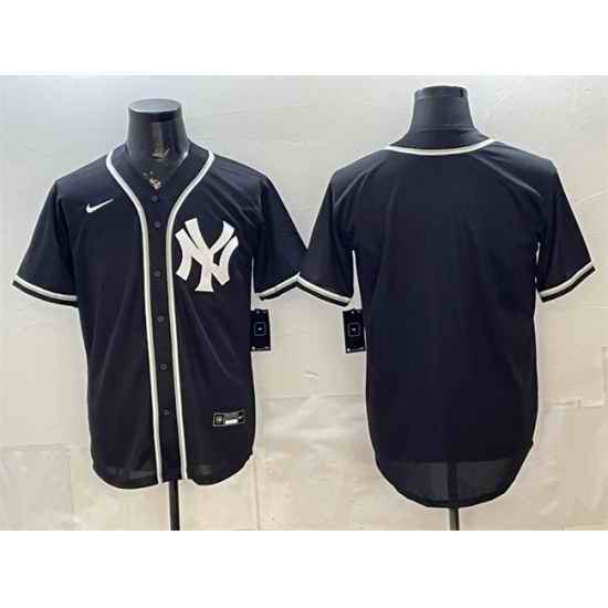 Men New York Yankees Blank 2026 Fashion Replica Black Out Stitched Baseball Jersey