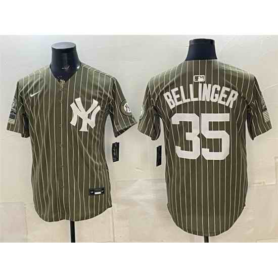 Men New York Yankees  35 Cody Bellinger Olive 2026 Armed Forces Day Salute To Service Stitched Baseball Jersey