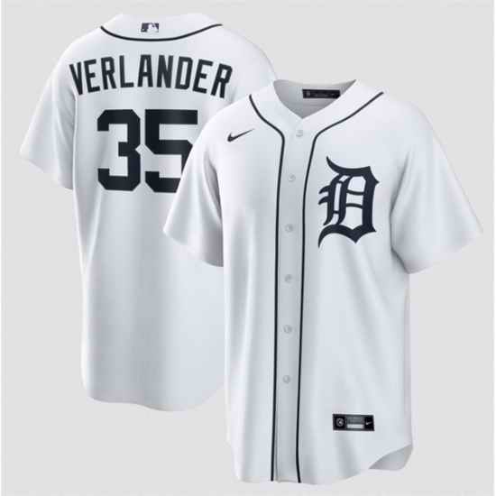 Men Detroit Tigers  35 Justin Verlander White 2026 Cool Base Stitched Baseball Jersey
