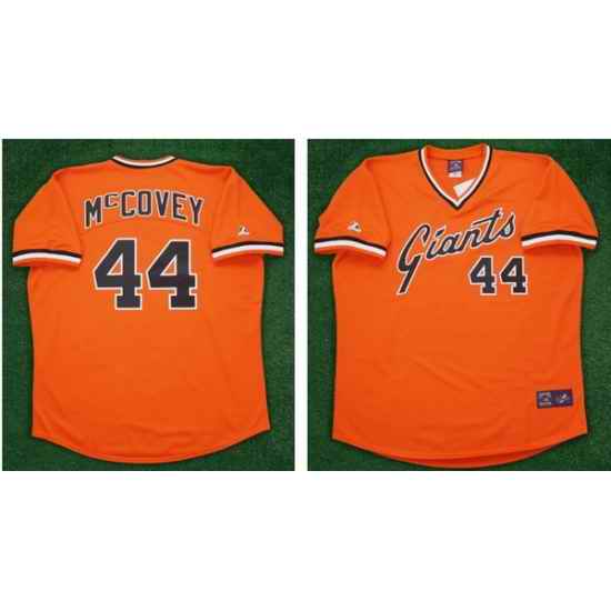 Men Willie McCovey 1978 San Francisco Giants #44 Cooperstown Orange Jersey