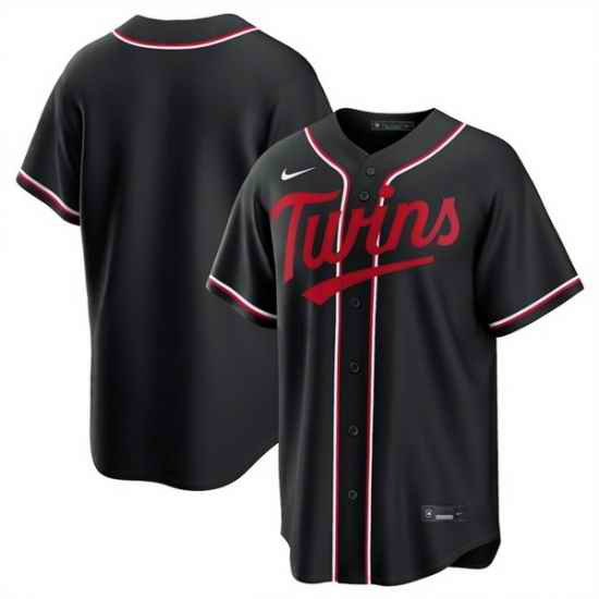 Men Minnesota Twins Blank 2026 Fashion Replica Black Out Stitched Baseball Jersey