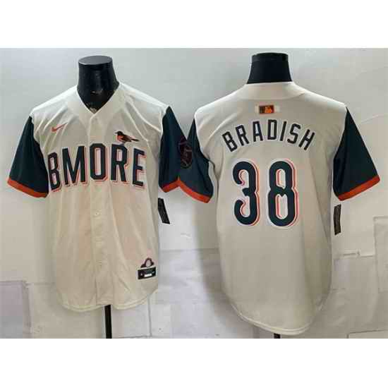 Men Baltimore Orioles  38 Kyle Bradish Natural 2026 City Connect Stadium Stitched Baseball Jersey