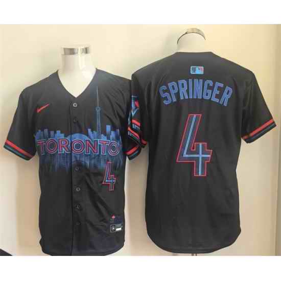 Men Toronto Blue Jays 4 George Springer Navy 2024 City Connect Limited Stitched Baseball Jersey