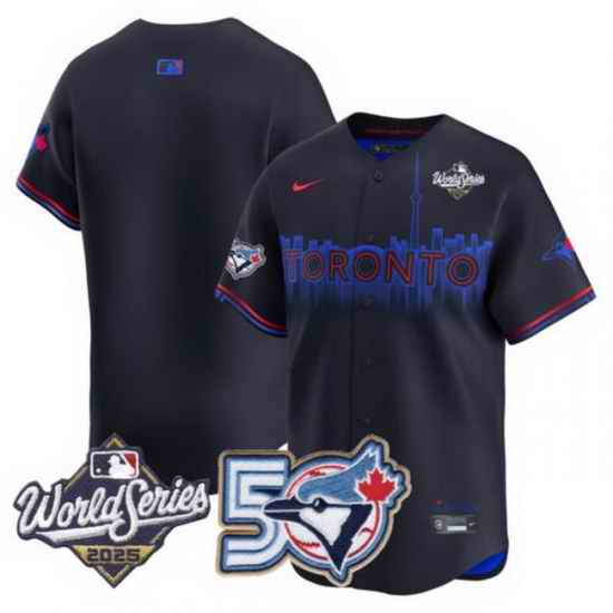 Men Women Youth Blue Jays 50th Patch 2025 World Series City Connect Team Blank Stitched Jersey