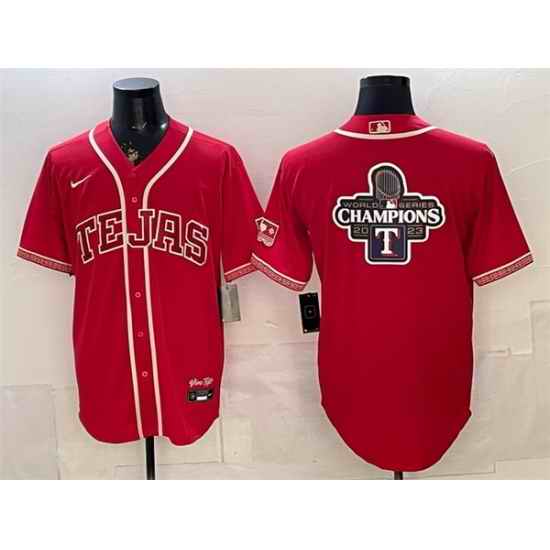 Men Texas Rangers Team Big Logo Red 2026 City Connect Stadium Stitched Baseball Jerseys