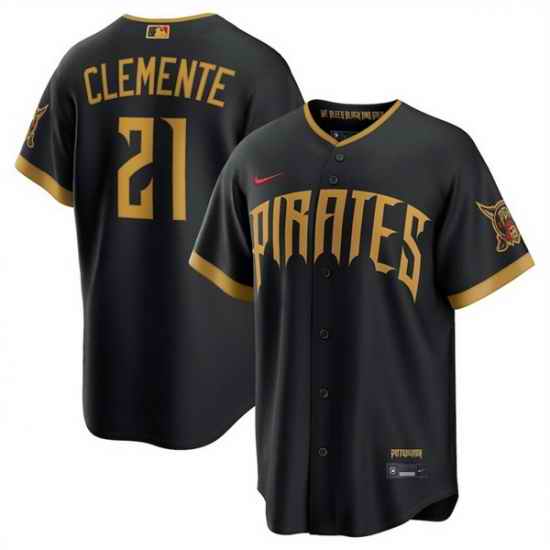 Men Pittsburgh Pirates  21 Roberto Clemente Black 2026 City Connect Stadium Stitched Baseball Jersey