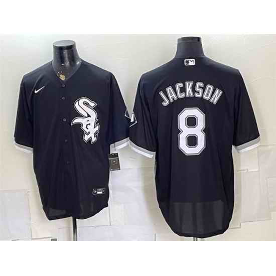 Men Chicago White Sox  8 Bo Jackson Black Stitched Baseball Jersey