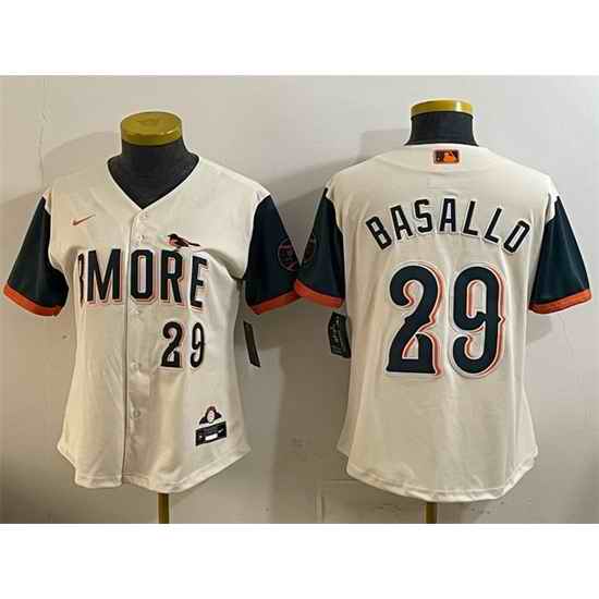 Women Baltimore Orioles  29 Samuel Basallo Natural 2026 City Connect Stadium Stitched Baseball Jersey