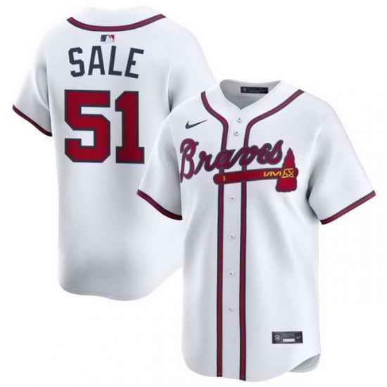 Men Atlanta Braves Nike Alternate Limited Jersey White Sale Chris 51