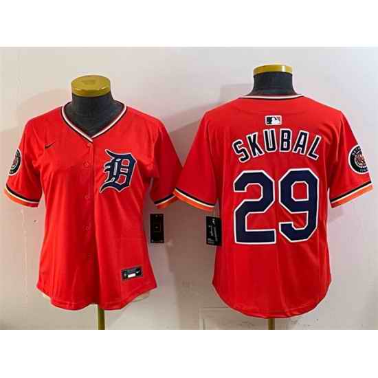 Youth Detroit Tigers  29 Tarik Skubal Orange 2026 Alternate Vapor Premier Limited Stitched Baseball Jersey