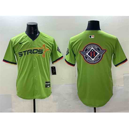 Men Houston Astros Team Big Logo Green 2025 City Connect Limited Stitched Baseball Jersey