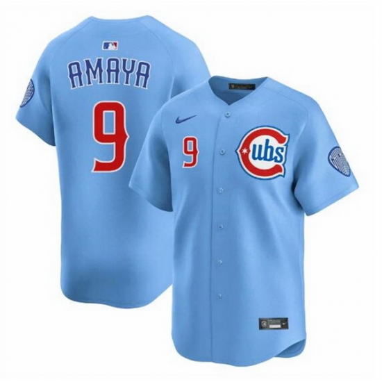 Men Chicago Cubs 9 Miguel Amaya Blue 2024 25 2nd Alternate Limited Stitched Baseball Jersey