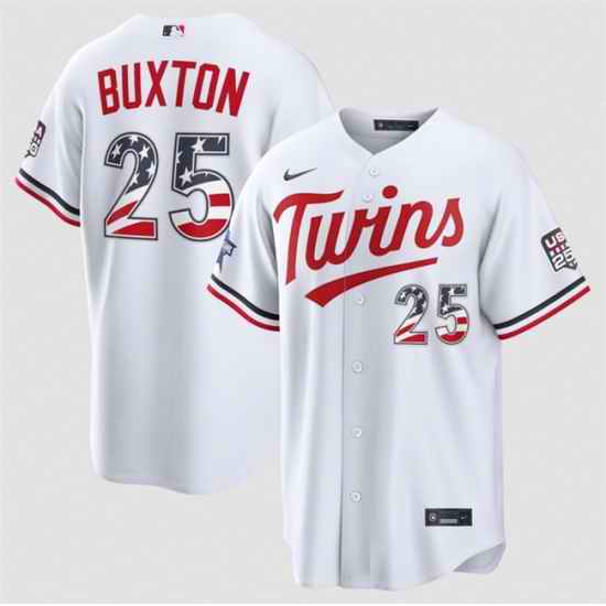 Men Minnesota Twins  25 Byron Buxton White 2026 All Star Edition Stars   Stripes Stadium Pick A Player Stitched Baseball Jersey