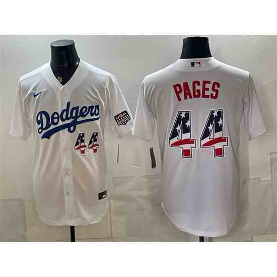 Men Los Angeles Dodgers  44 Andy Pages White USA 250 Fourth of July Home Stitched Baseball Jersey