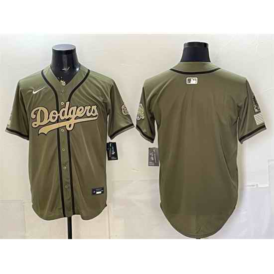 Men Los Angeles Dodgers Blank Olive 2026 Armed Forces Day Stitched Baseball Jersey
