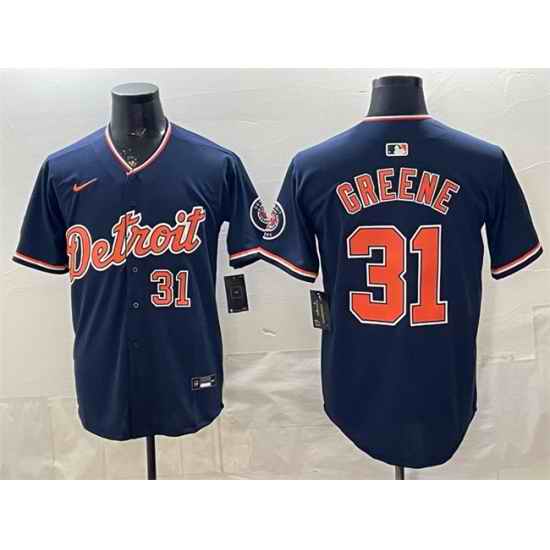 Men Detroit Tigers  31 Riley Greene Navy 2026 Alternate Vapor Premier Limited Stitched Baseball Jersey