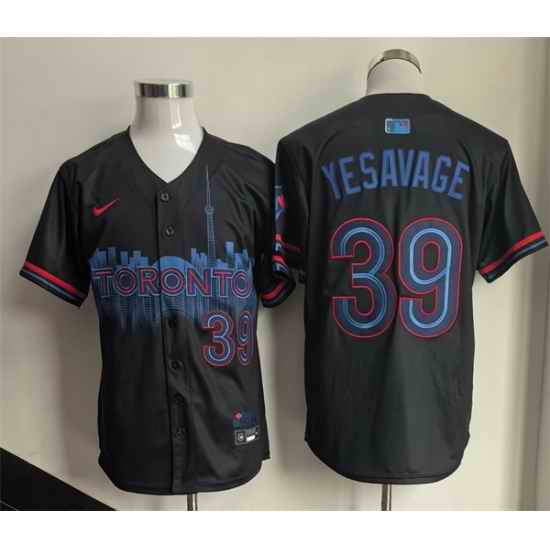 Men Toronto Blue Jays  39 Trey Yesavage Navy 2024 City Connect Limited Stitched Baseball Jersey