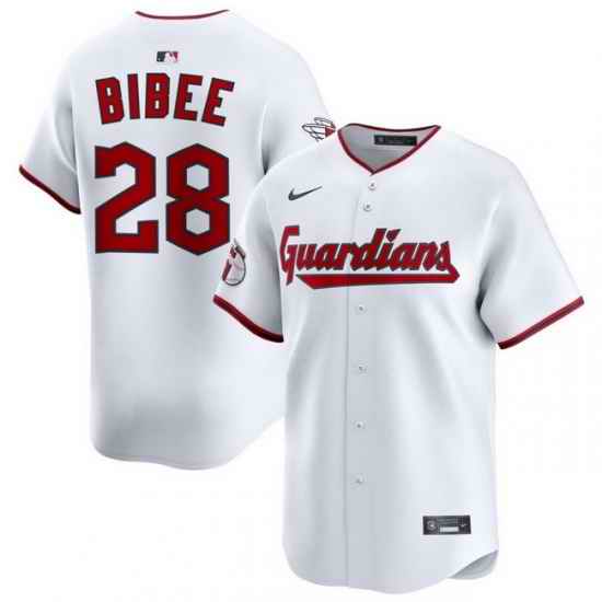 Men Cleveland Guardians Nike White Home Limited Jersey Bibee Tanner 28