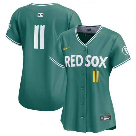 Women Boston Red Sox 11 Rafael Devers Green 2025 City Connect Limited Stitched Baseball Jersey
