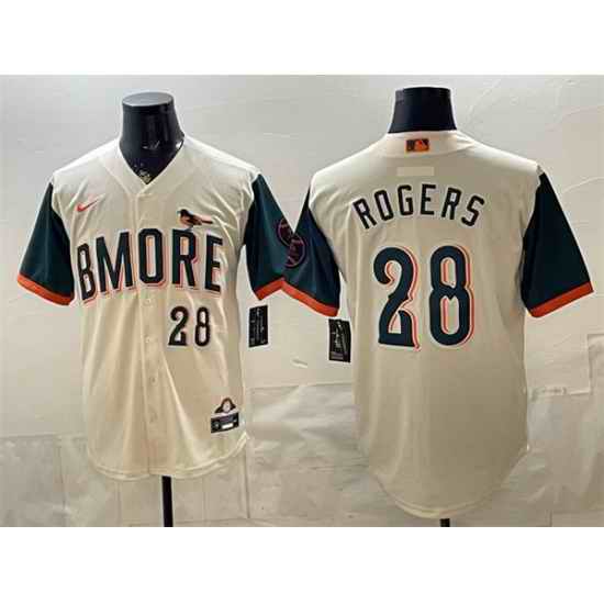 Men Baltimore Orioles  28 Trevor Rogers Natural 2026 City Connect Stadium Stitched Baseball Jersey