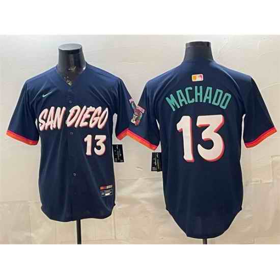 Men San Diego Padres  13 Manny Machado Obsidian 2026 City Connect Limited Stitched Baseball Jersey