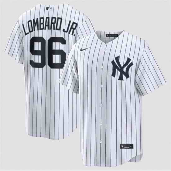 Men New York Yankees  96 George Lombard Jr White Home Limited Stitched Baseball Jersey