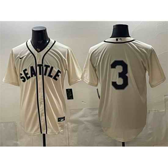 Men Seattle Mariners  3 J P  Crawford Cream Alternate Stitched Baseball Jersey
