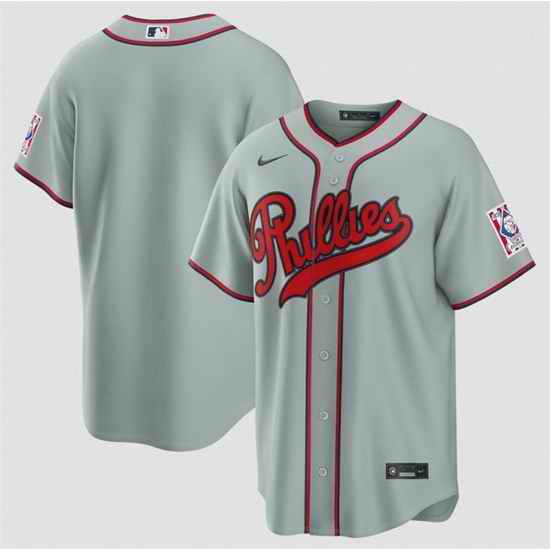 Men Philadelphia Phillies Blank Gray 2026 Field of Dreams Stadium Stitched Baseball Jersey