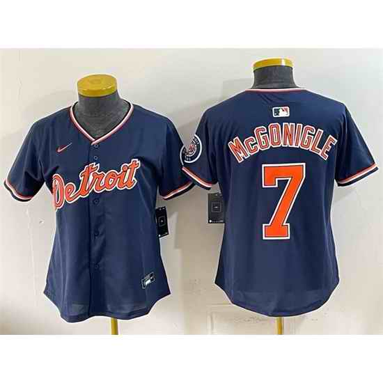 Youth Detroit Tigers 7 Kevin McGonigle Navy 2026 Alternate Vapor Premier Limited Stitched Baseball Jersey