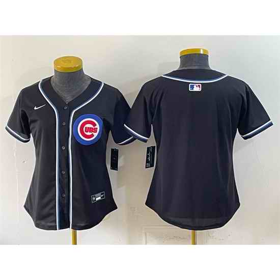 Women Chicago Cubs 2026 Fashion Replica Black Out Stitched Baseball Jersey