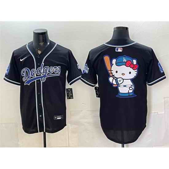 Men Los Angeles Dodgers Team Big Logo B2B Champs 2026 Black Out Style Vapor Limited Stitched Baseball Jersey