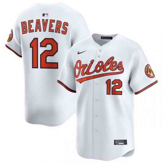 Men Baltimore Orioles Nike Home Limited Jersey White Beavers Dylan 12