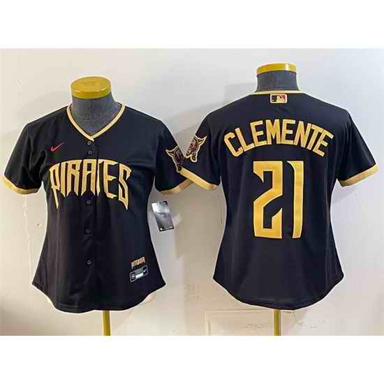 Youth Pittsburgh Pirates 21 Roberto Clemente Black 2026 City Connect Stadium Stitched Baseball Jersey