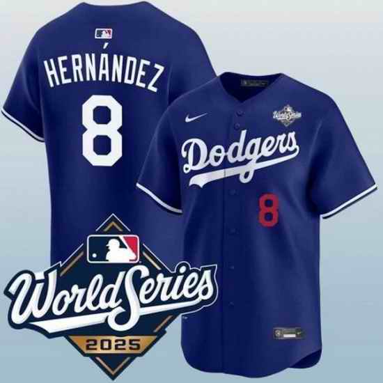 Men Los Angeles Dodgers 8 Enrique Hernandez Blue 2025 World Series Vapor Limited Stitched Baseball Jersey