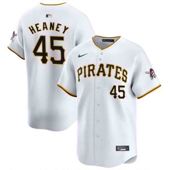 Men Pittsburgh Pirates 45 Andrew Heaney White 2025 Home Limited Stitched Baseball Jersey