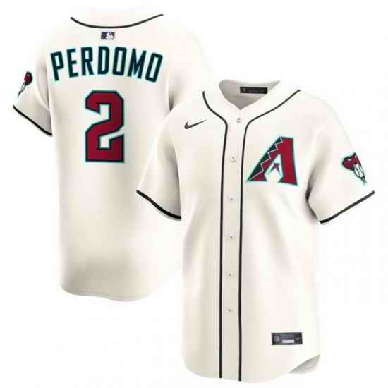 Men Arizona Diamondbacks Nike Home Limited Jersey Cream Perdomo Geraldo 2