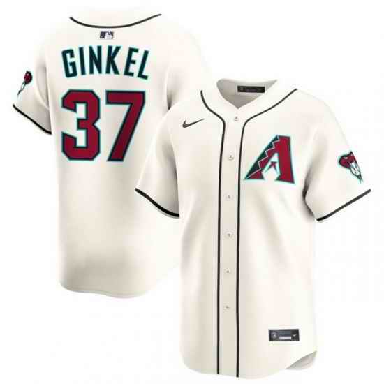 Men Arizona Diamondbacks Nike Home Limited Jersey Cream Ginkel Kevin 37