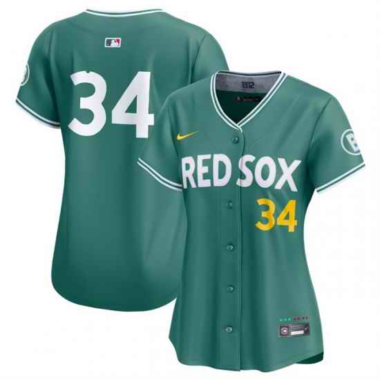 Women Boston Red Sox 34 David Ortiz Green 2025 City Connect Limited Stitched Baseball Jersey