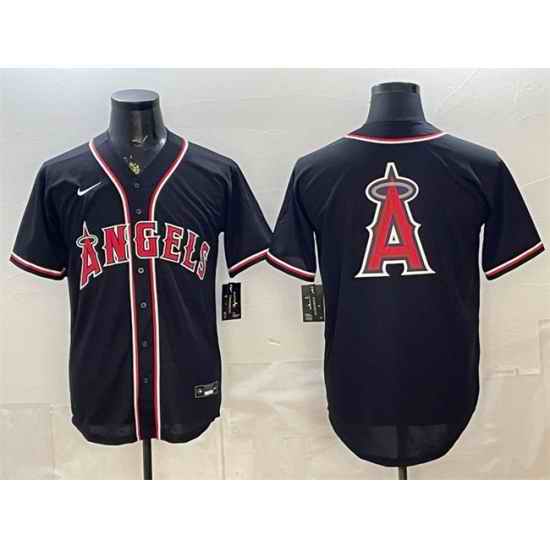 Men Los Angeles Angels Team Big Logo 2026 Fashion Replica Black Out Stitched Baseball Jerseys