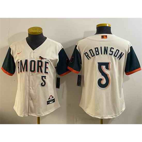 Youth Baltimore Orioles 5 Brooks Robinson Natural 2026 City Connect Stadium Stitched Baseball Jersey