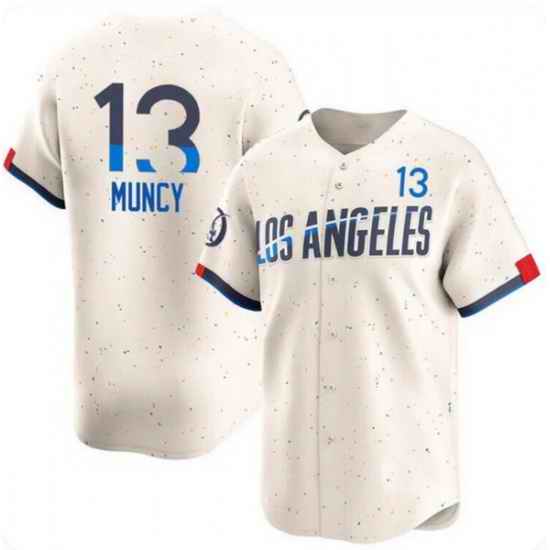Los Angeles Dodgers #13 Max Muncy Cream 2024 City Connect Limited Stitched Baseball Jersey