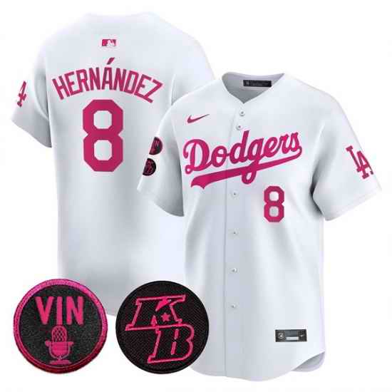 Men Los Angeles Dodgers  8 Enrique Hern%C3%A1ndez White 2026 Mothers Day Vapor Premier Limited Stitched Baseball Jersey