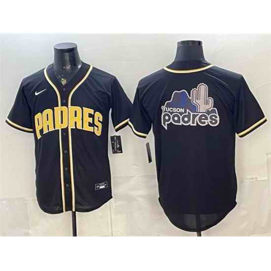 Men San Diego Padres Team Big Logo 2026 Fashion Replica Black Out Stitched Baseball Jersey