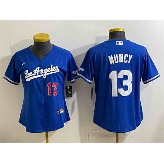 Youth Los Angeles Dodgers  13 Max Muncy Royal Alternate Stadium Stitched Baseball Jersey