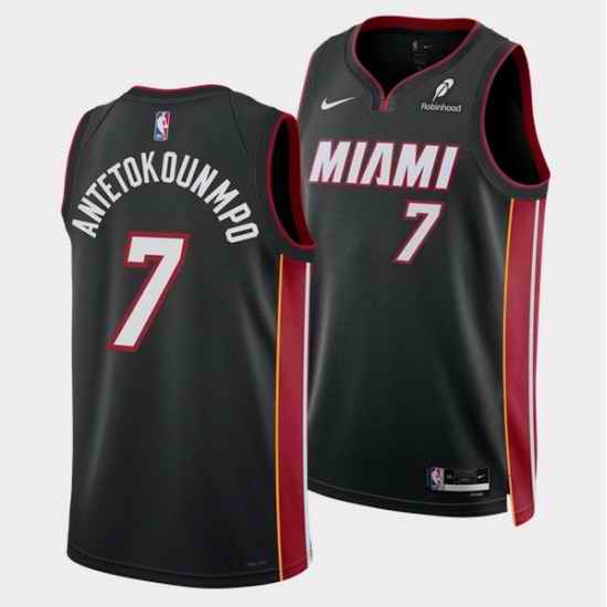 Men Miami Heat  7 Giannis Antetokounmpo Black 2026 Icon Edition Swingman Stitched Basketball Jersey